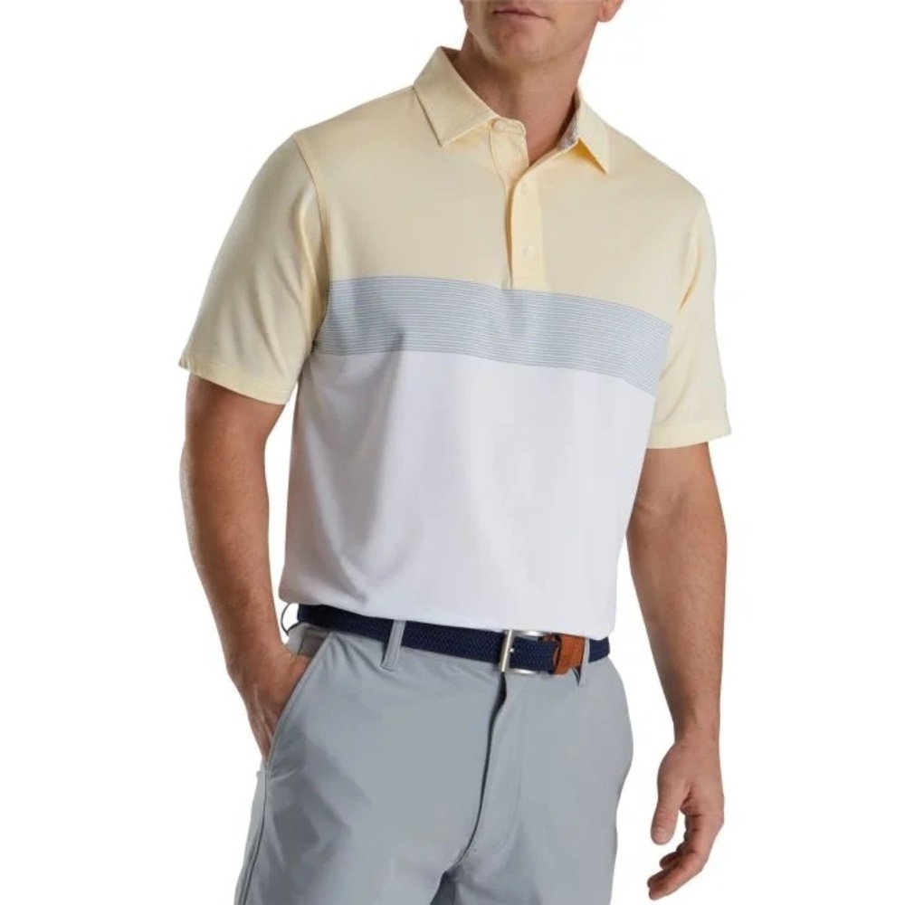 FootJoy Color Block Lisle Golf Polo Shirt Sz XL